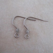24 stainless steel bicone coil earring hooks 12 pairs hypoallergenic 21 gauge