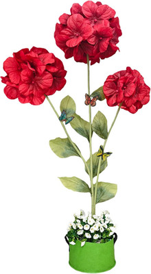 6.5Ft Giant Red Hydrangea Flowers - Realistic Artificial Floral Decor