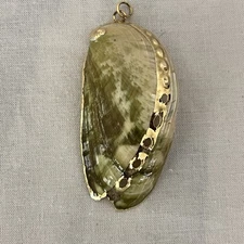 Gold Plated Green Abalone Shell Pendant