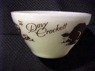 VINTAGE Anchor Hocking Fire King Davy Crockett Milk Glass Brown White Bowl M873