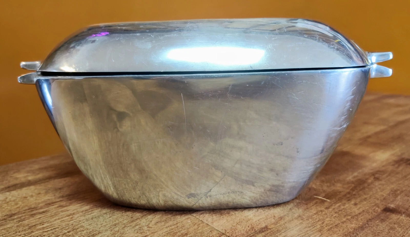 Vintage 1977 Seymour Mann Alco PEWTERTONE Metal Roaster Pot Dutch Oven w/ Lid