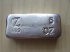 Very Rare Vintage CZ US Smelting Company 5 oz 999 Silver Bar