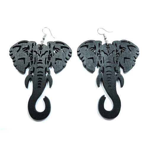 TB große Elefanten afrikanische Tiere Laser geschnitten Holz Modeschmuck Ohrhänger - Bild 12 von 33