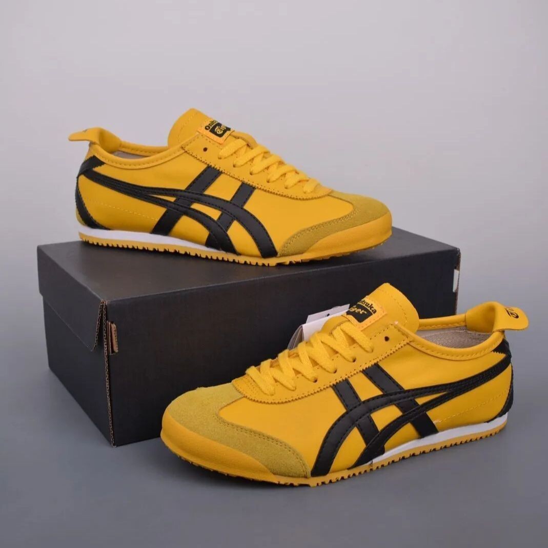 ★Onitsuka Tiger★MEXICO 66★YELLOW/BLACK★ Onitsuka Tiger MEXICO 66 Yellow Black Sneakers Unisex US 3.5