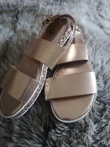 new look flat gold sandals