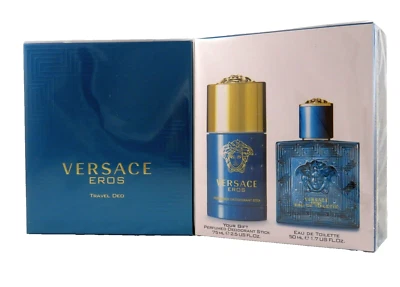 Versace Eros Pour Homme Set 50 ml EDT Spray + 75 ml Deodorant Stick - 20% Rabatt