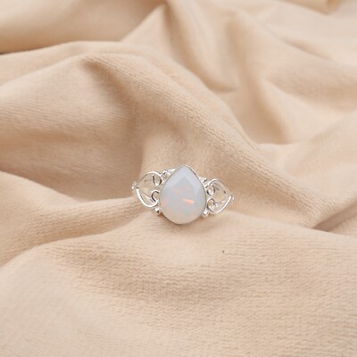 Natural Milky Opal Gemstone 925 Sterling Silver Jewelry Handmade Designer Ring