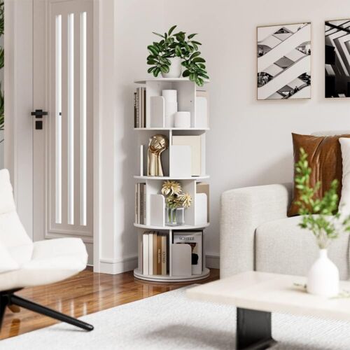 Compact 4-Tier Rotating Book Shelf - Ideal for Kids’ Rooms & Living Areas - Picture 4 of 8