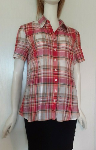 BIANCA CHEMISE LEGERE MANCHES COURTES TAILLE FR40-EU38-UK12-US8 CARREAUX - Foto 1 di 10