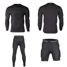 Men Sport Basketball Soccer Football Goalkeeper Foam Pad Jersey Top Bottom Pants