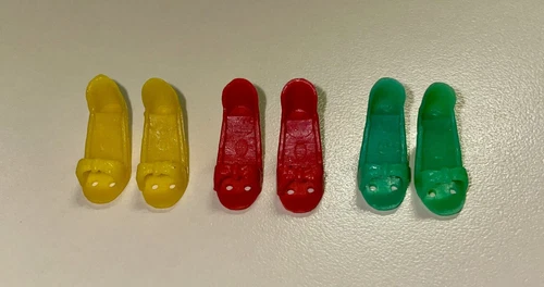 Vintage Barbie Shoes Lot Of 3 Hong Kong Red Green Yellow Heels