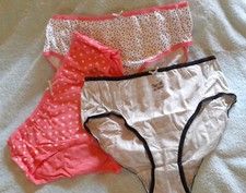 3 Pack Girls Pinks Glitter Bow Print Briefs Knickers 12-13 yrs  Ladies 8/10