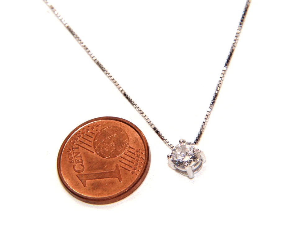 collana argento 925 collier donna ciondolo punto luce brillante passante 5mm - Immagine 3 di 4