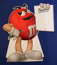 M & M MARS 1997 Red Character Candy Store Dry Erase Wall Counter Display UNUSED