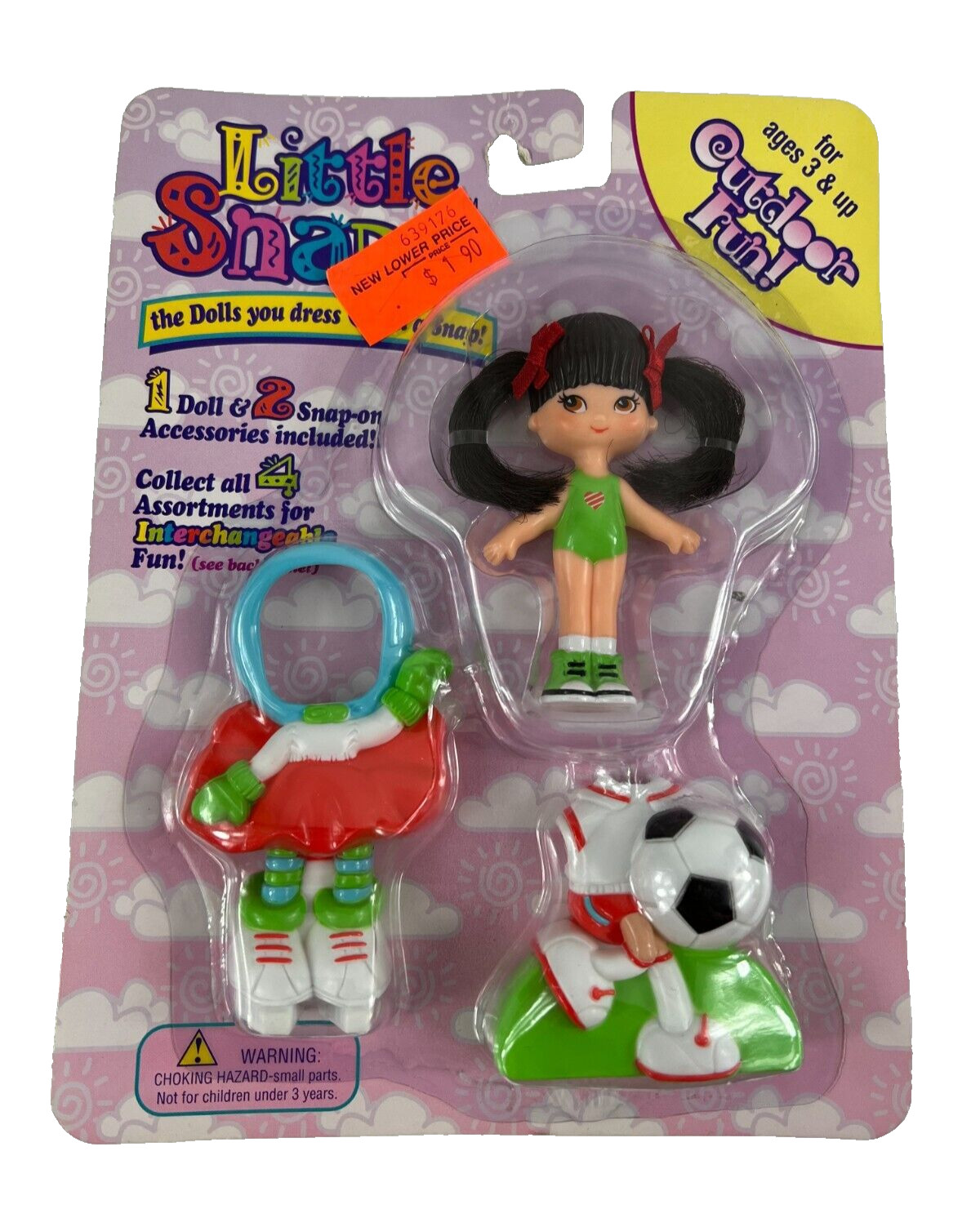 Vtg Little Snaps Dress Up Doll Outdoor Soccer Skating Fun SilverLit Toys 3+ yrs