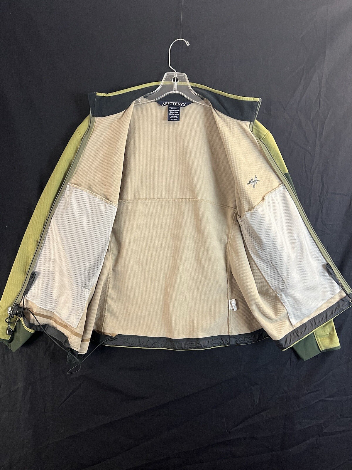 Giacca foderata in pile vintage Arc'Teryx Gamma Soft Shell donna XL verde full zip DIFETTO