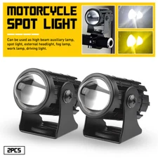 2pcs Motorcycle Headlight Universal LED Headlamp Projector Lens Dual Spotlight