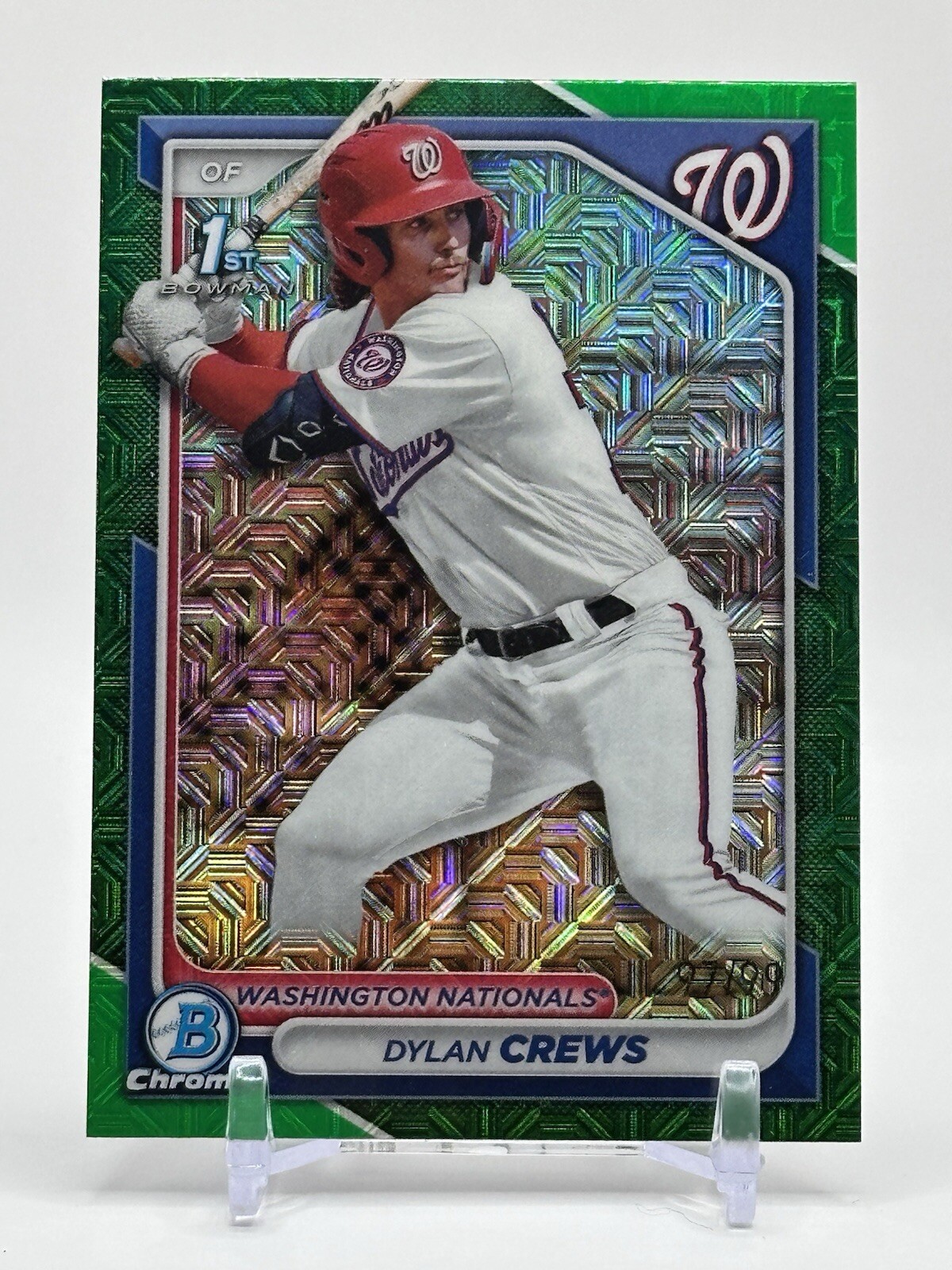 Dylan Crews RC - 2024 1st Bowman Chrome - Green Refractor /99  Nationals SP
