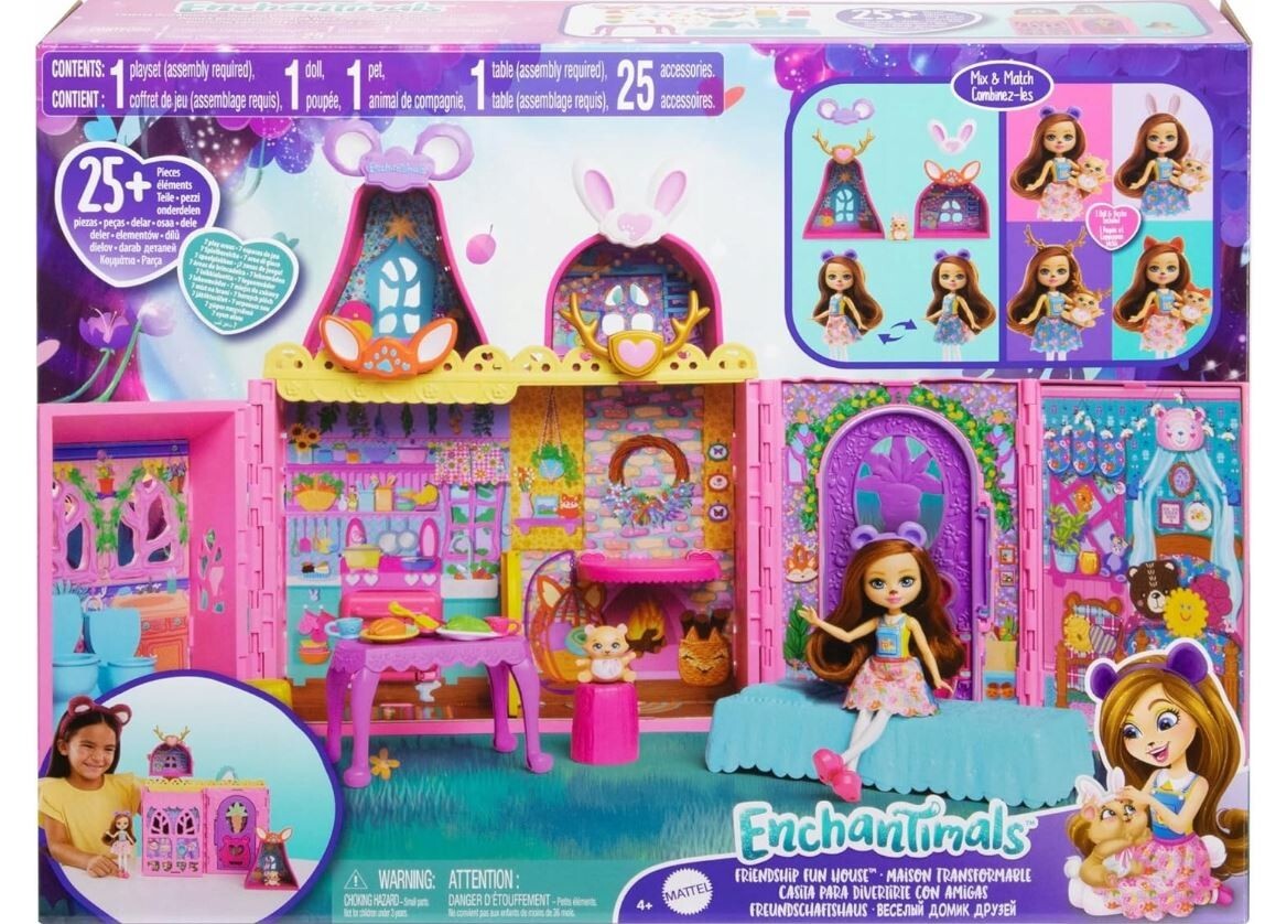 ENCHANTIMALS FRIENDSHIP HOUSE set with doll and pet HXL53