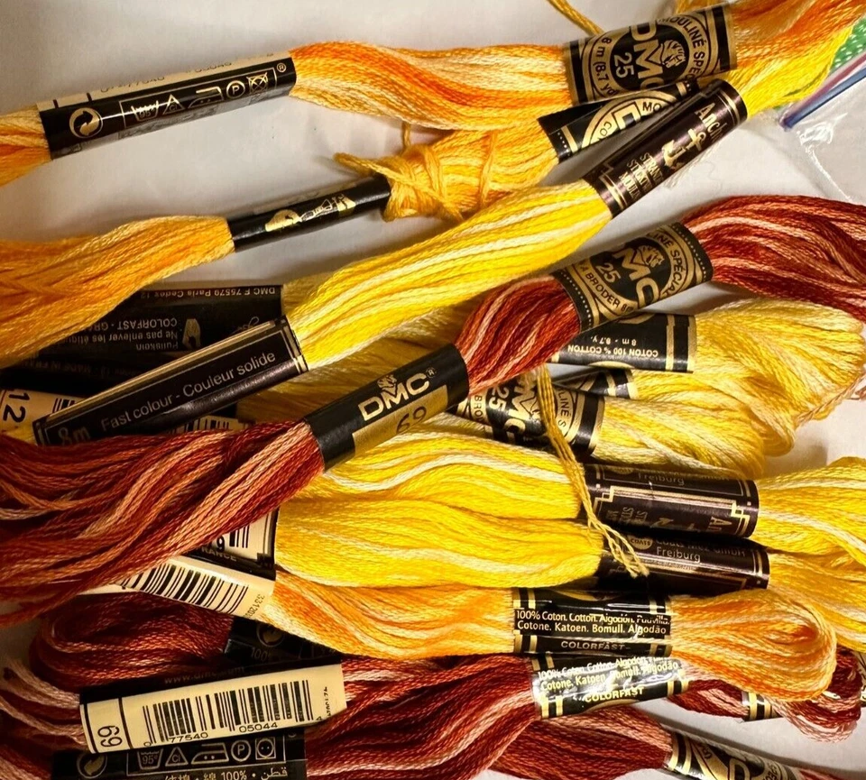 DMC/Anchor yellow/redish VARAGATED embroidery floss - Image 2 of 2