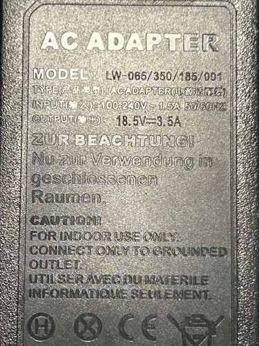 LW-065/350/185/001 18.5V 3.5A AC Power Adapter - NEW - FAST SHIPPING - Picture 2 of 3
