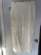 NWT Gap for Good XL 100 White Cotton Linen Pants Slacks With Pockets Casual