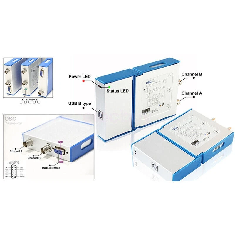 New LOTO OSCH02 2 CH USB PC Virtual Digital Oscilloscope 100MHz Bandwidth 1GSa/s - Image 3 of 4