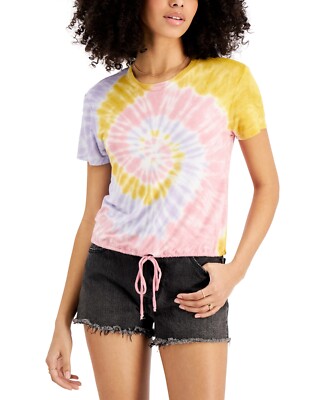 MSRP $29 Self Esteem Juniors' Tie-Dyed Drawstring-Hem T-Shirt Size Large