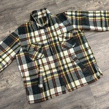 Vintage Oakbrook Sportswear Sears Jacket Plaid Flannel Men Size 46 USA Distress