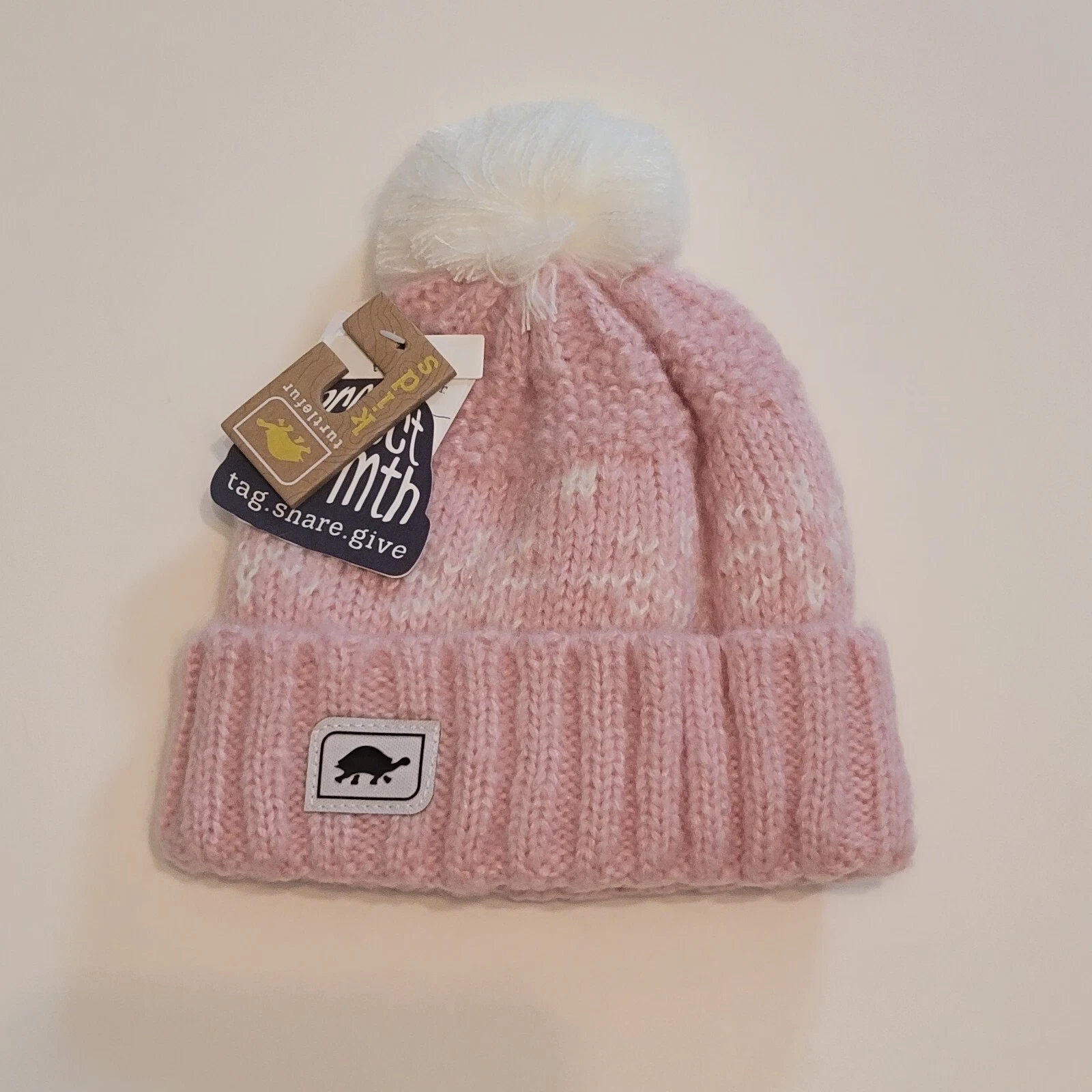 Turtle Fur Snow Puff Pompom Beanie for Girls ages 1-3 NWT !