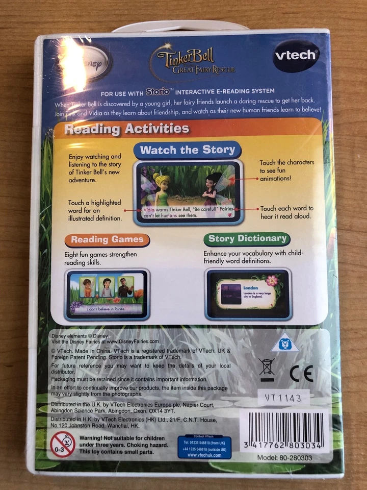 V-tech Storio Games Tinkerbell Great Fairy Rescue Princess New Sealed - Image 2 of 2