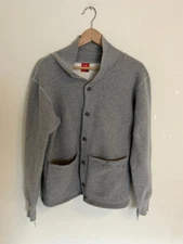 Studio D'artisan Shawl Collar Cardigan Medium Made in Japan Gray Cotton