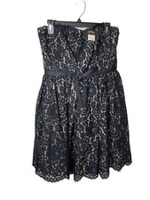 Neiman Marcus ROBERT RODRIGUEZ STRAPLESS BLACK LACE OCCASION DRESS SIZE 10 NWT
