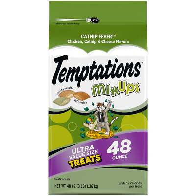 Mixups Catnip Fever Flavor Crunchy And Soft Treats For Cats, 48 Oz Tub