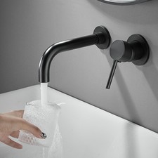 Bathroom Faucet Mixer Sink Tap Wash Basin Hot Cold Water Wall Mount Spout Bath