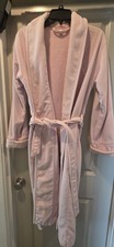 Vintage Victoria  s Secret Pink Cotton Terry Shawl Collar Belted Robe VS Logo S
