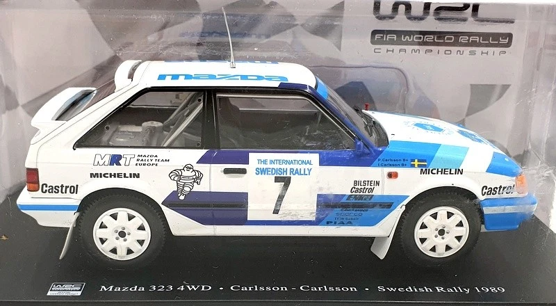 Hachette 1/24 Scale G113U034 - Mazda 323 4WD Sweden 1989 Carlsson #7 - Image 3 of 4