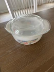 New Listing2 Vintage Arcopal Florine France Floral 9” & 10.5  casserole RARE dish