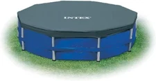 Intex Round Metal Frame Pool Cover, Blue, 15 ft