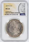 1879-S Morgan Silver Dollar NGC MS64 S$1 San Francisco Minted No Reserve