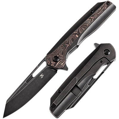 Kansept Knives Shard Framelock Titanium & Copper CF Folding S35VN Knife 1006C1
