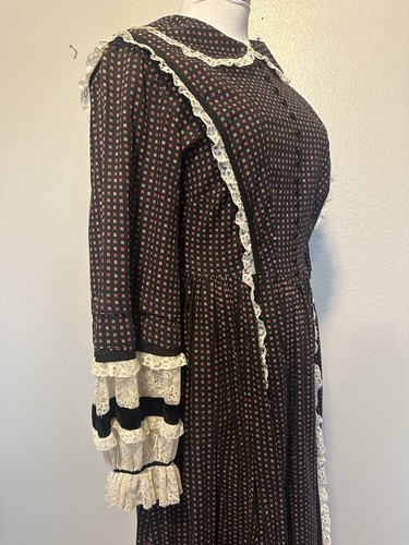 VTG 70s Custom Made Gunne STYLE Maxi Dress Prairie Floral Cottagecore Maiden, $74.99 - Photo 4