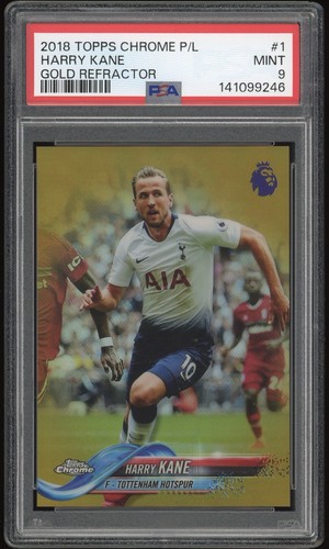 PSA 9 Harry Kane 2018 2019 Topps Chrome Premier League #1 Gold Refractor /50