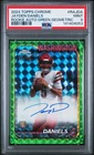 Jayden Daniels 2024 Topps Chrome Green Geometric Refractor RC Auto 52/99 PSA 9