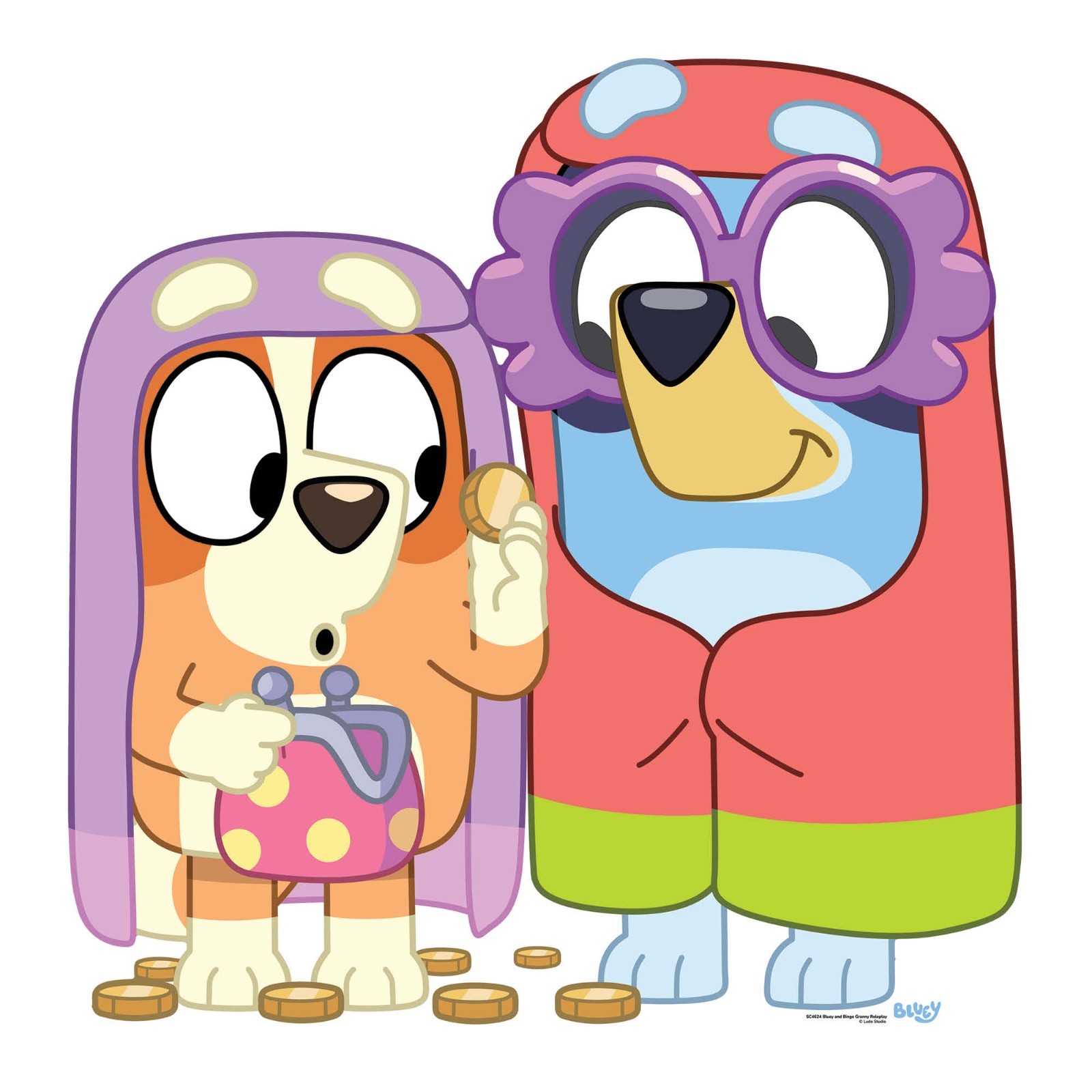 Bluey and  Bingo Dressed as Grannies Official Cardboard Cutout 91cm x 90cm