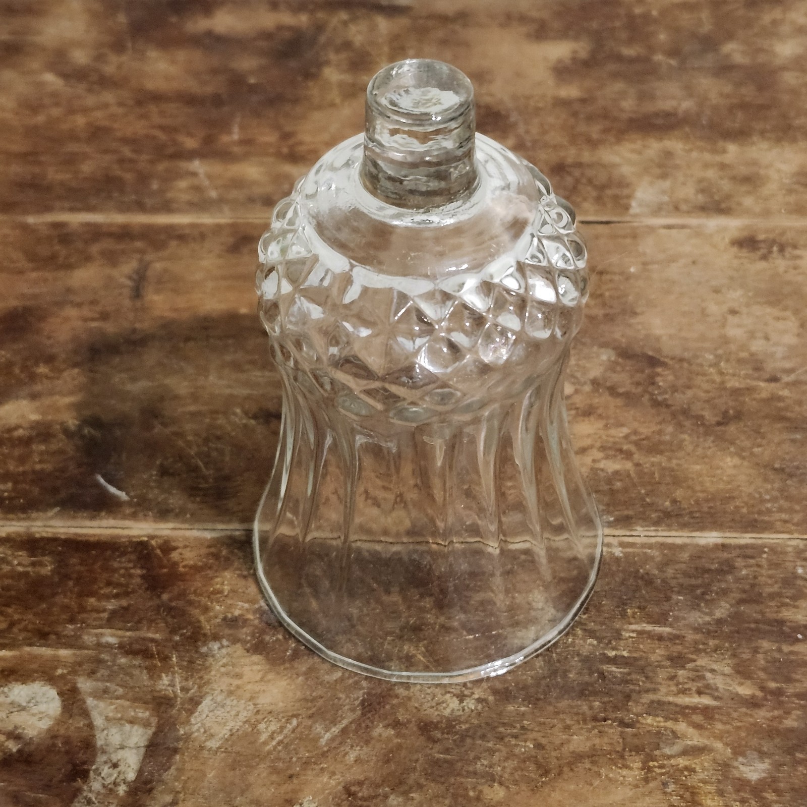 Clear Glass Diamond Point Top Votive Peg Cup Candle Holder Sconce Tulip 4.5" 