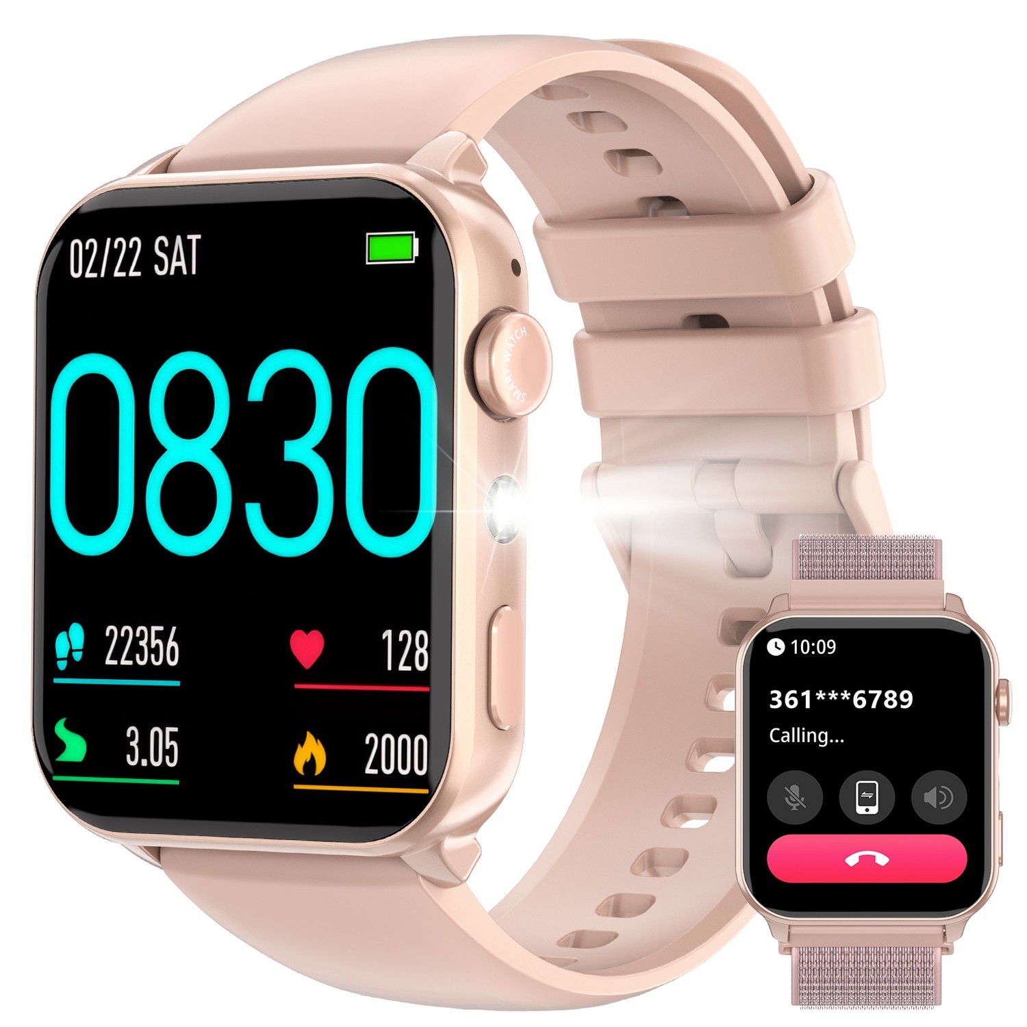 Smart Watch Women Fitness Bluetooth Call SmartWatch for Android iPhone Samsung.