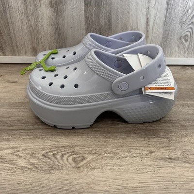 Crocs Stomp High Shine Clog Dreamscape Womens 9 Purple Blue Chunky Platform