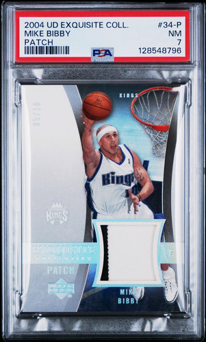MIKE BIBBY 2004-05 UD Exquisite #34 Game-Worn Patch 2-Colors 05/10 PSA 7 (pop 2)