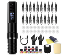 M quina de tatuaje inal mbrica con kit completo para principiantes, bater a 2400